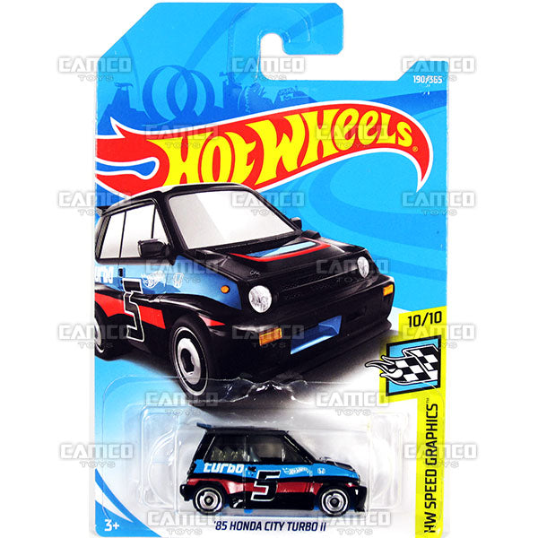85 Honda City Turbo II #190 black - 2018 Hot Wheels Basic Mainline H Case Assortment C4982 by Mattel.