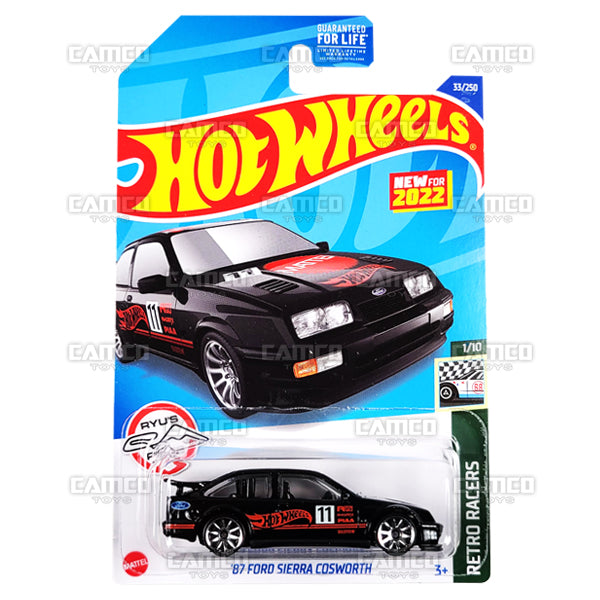 87 Ford Sierra Cosworth #33 black Retro Racers - 2022 Hot Wheels Basic Mainline Assortment L2593 by Mattel