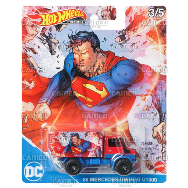 88 Mercedes Unimog U1300 (Superman) - 2021 Hot Wheels Pop Culture DC COMICS Case M Assortment DLB45-946M by Mattel