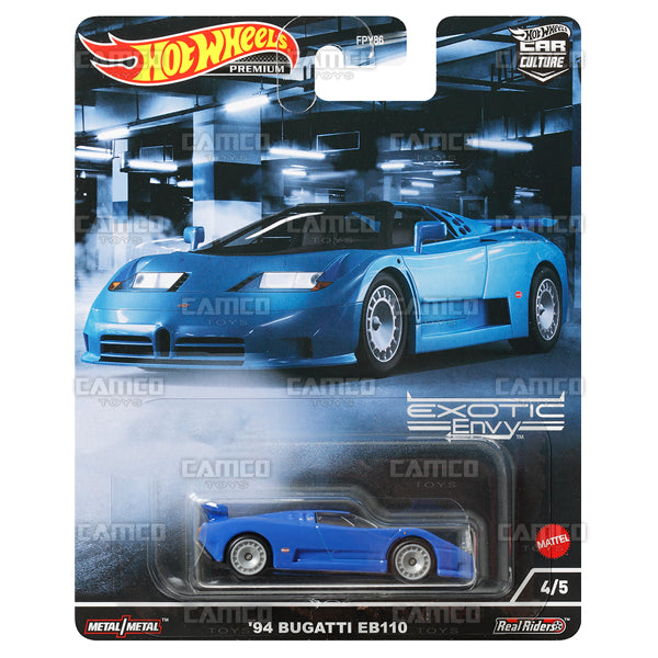 94 Bugatti EB110 #4 blue - 2022 Hot Wheels Premium Car Culture Exotic Envy Case M Assortment FPY86-957M by Mattel.