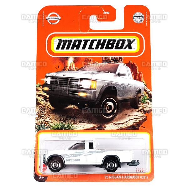 95 Nissan Hardbody (D21) #17 white - 2022 Matchbox Basic Case Assortment 30782 by Mattel.