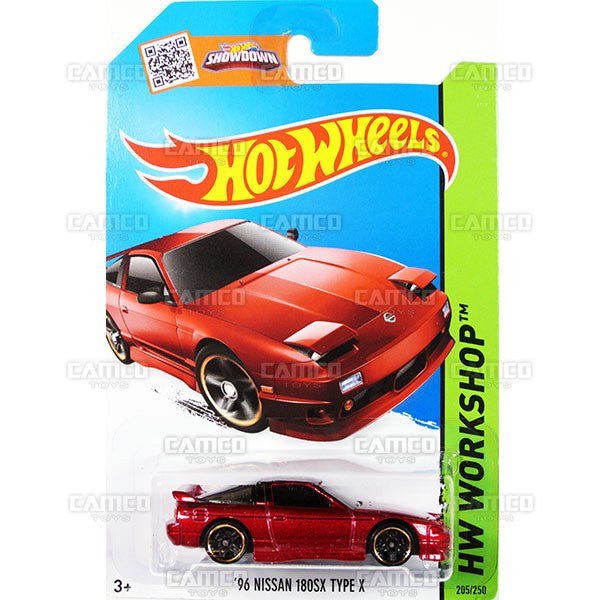 96 Nissan 180SX Type X #205 red (HW Workshop) - 2015 Hot Wheels Basic Mainline C4982