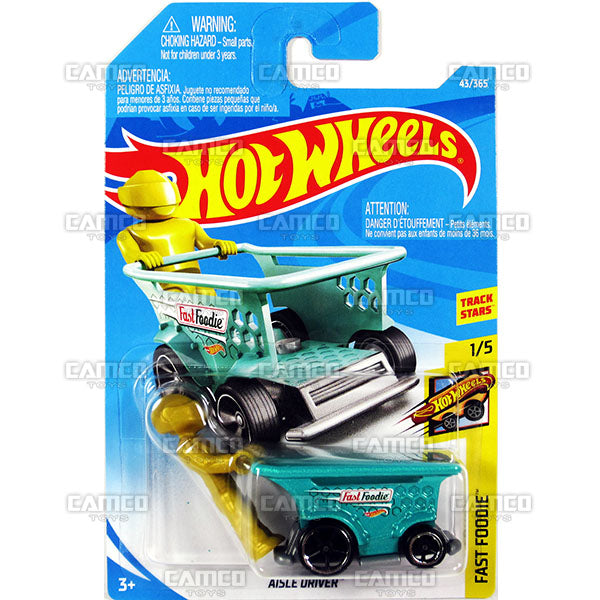 Aisle Driver #43 teal (Fast Foodie) - 2018 Hot Wheels Basic Mainline B Case Assortment C4982 by Mattel.