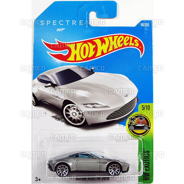 ASTON MARTIN DB10 #96 silver - James Bond 007 Spectre - HW Exotics 5/10 - 2017 Hot Wheels 1:64 Diecast Basic Mainline Case Assortment C4982 by Mattel.
