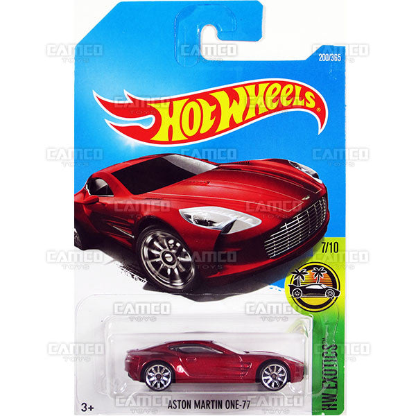Aston Martin One-77 #200 red (HW Exotics) - 2017 Hot Wheels basic mainline J case Worldwide assortment C4982 by Mattel