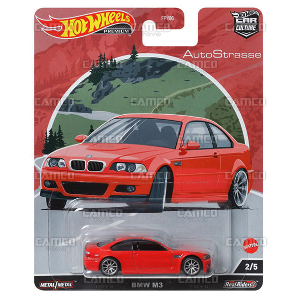 BMW M3 #2 red - 2022 Hot Wheels 1:64 Premium Car Culture Auto Strasse Case P Assortment FPY86-957P by Mattel.