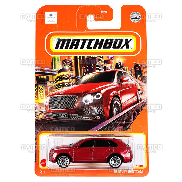 Bentley Bentayga #82 red - 2022 Matchbox Basic Mainline 1:64 Case Assortment 30782 by Mattel.