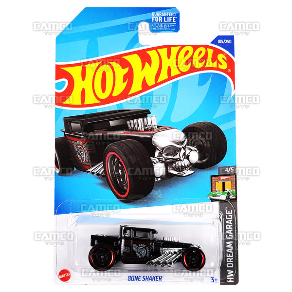 Bone Shaker #105 black - HW Dream Garage - 2022 Hot Wheels Basic Mainline Assortment Case L2593 by Mattel.