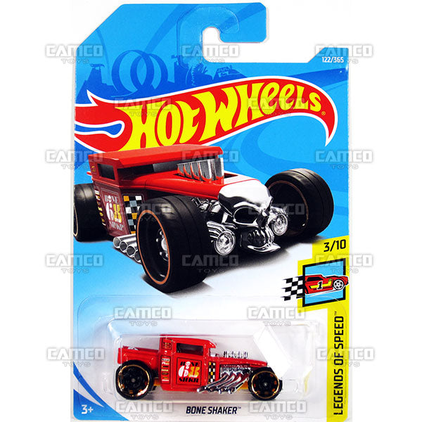 Bone Shaker #122 red - 2018 Hot Wheels Basic Mainline F Case Assortment C4982 by Mattel.