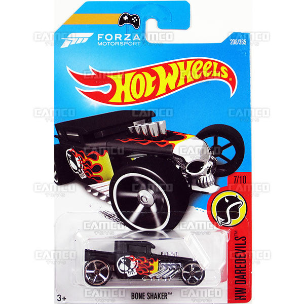 Bone Shaker #208 black Forza Motorsport (HW Daredevils) - 2017 Hot Wheels basic mainline J case Worldwide assortment C4982 by Mattel