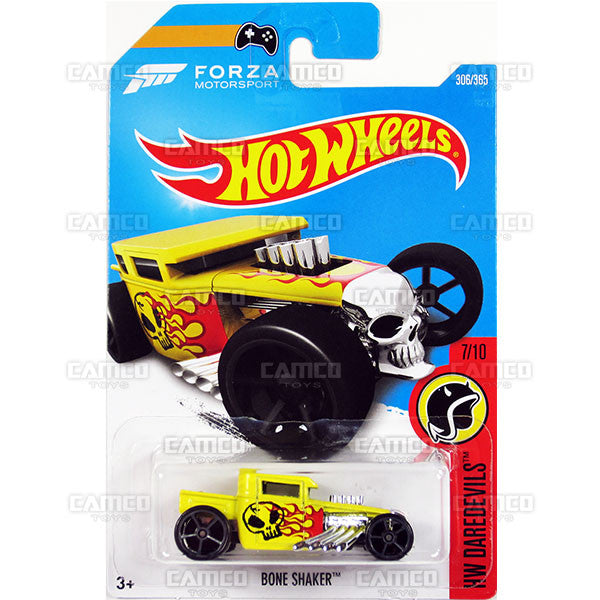 Bone Shaker #306 yellow HW Daredevils - 2017 Hot Wheels Basic Mainline N Case C4982 by Mattel