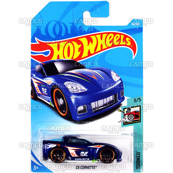 C6 Corvette #56 blue (Tooned) - 2018 Hot Wheels Basic Mainline C Case Assortment C4982 by Mattel.