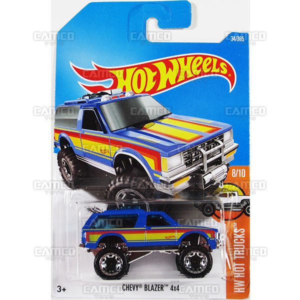 Chevy Blazer 4x4 #34 blue (HW Hot Trucks) - from 2017 Hot Wheels basic mainline B case Worldwide assortment C4982 by Mattel.