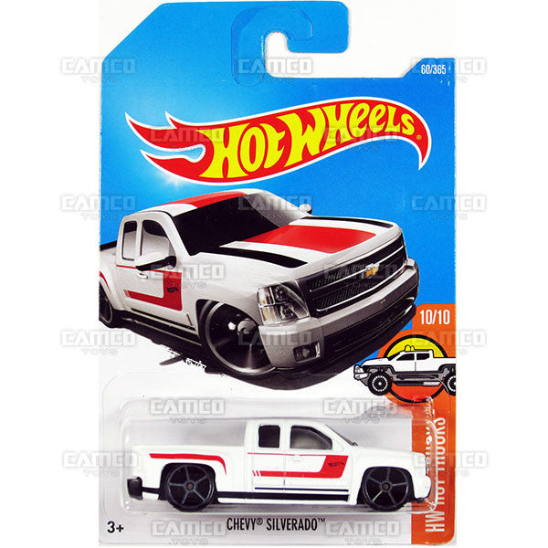 Chevy Silverado #60 white (HW Hot Trucks) - from 2017 Hot Wheels basic mainline C case Worldwide assortment C4982 by Mattel.
