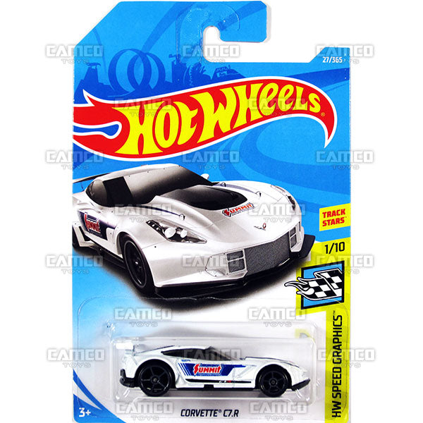 Corvette C7.R # 27 white Summit (HW Speed Graphics) - 2018 Hot Wheels Basic Mainline B Case Assortment C4982 by Mattel.