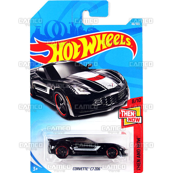 Corvette C7 Z06 #48 black (Then and Now) - 2018 Hot Wheels Basic Mainline B Case Assortment C4982 by Mattel.