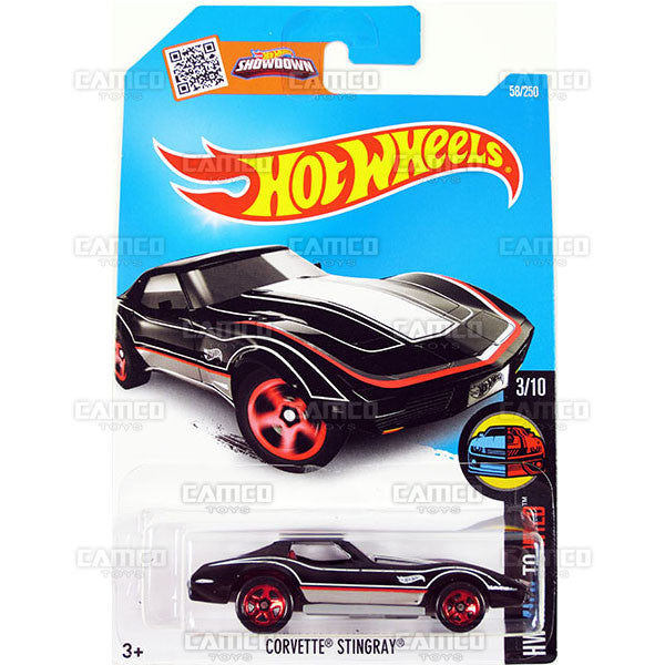 Corvette Stingray #58 black - 2016 Hot Wheels Basic Mainline Case WorldWide Assortment C4982