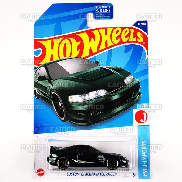 Custom 01 Acura Integra GSR #98 green - HW J-Imports - 2022 Hot Wheels Basic Mainline Case Assortment L2593 by Mattel.