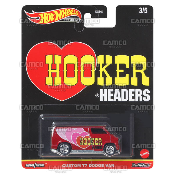 Custom 77 Dodge Van (Hooker Headers) - 2021 Hot Wheels Pop Culture Speed Shop Case K Assortment DLB45-946K by Mattel