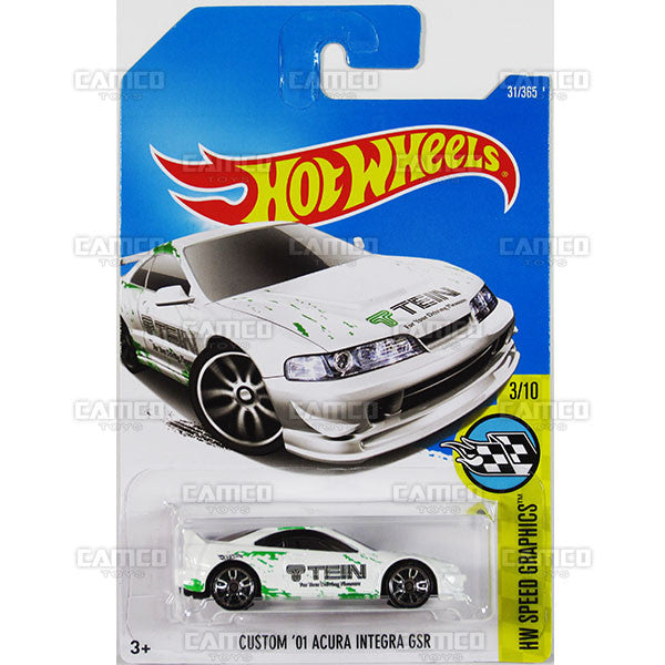 Custom 01 Acura Integra GSR #31 white Tein (HW Speed Graphics) - from 2017 Hot Wheels basic mainline B case Worldwide assortment C4982 by Mattel.