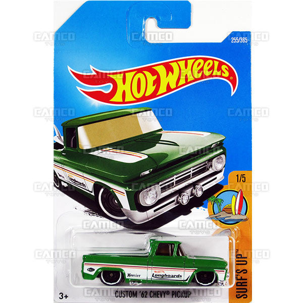 Custom 62 Chevy Pickup #255 green (Surfs Up) - 2017 Hot Wheels Basic Mainline L Case - C4982