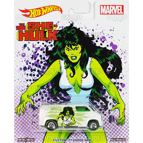 Custom 77 Dodge Van (She-Hulk) - 2017 Hot Wheels Pop Culture WOMEN OF MARVEL Case J Assortment DLB45-956J