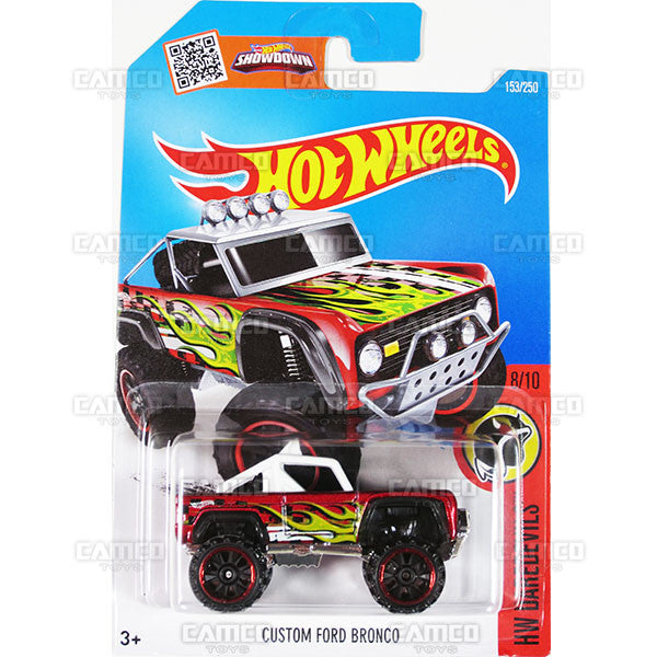 Custom Ford Bronco #153 Red - 2016 Hot Wheels Basic Mainline D Case WorldWide Assortment C4982