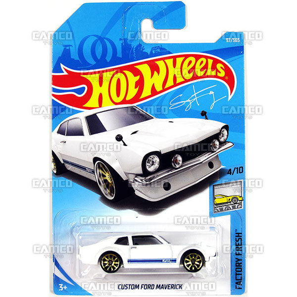 Custom Ford Maverick #97 white - 2018 Hot Wheels Basic Mainline E Case Assortment C4982 by Mattel.