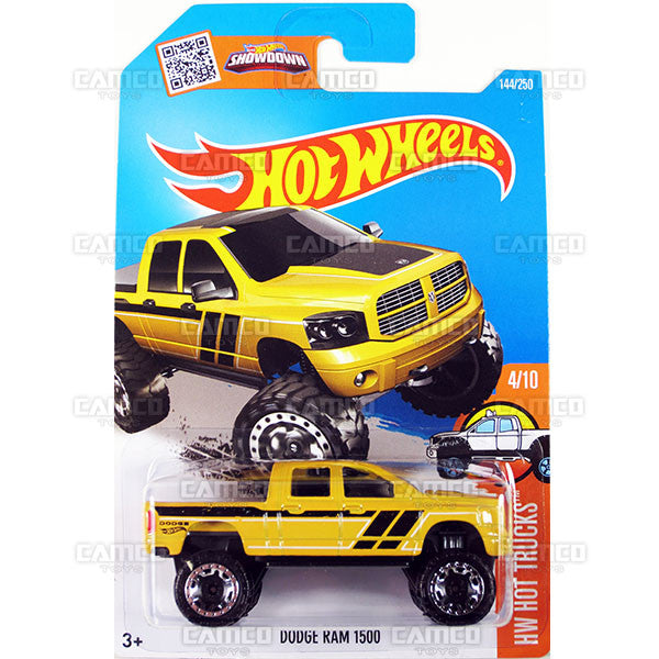 Dodge Ram 1500 #144 Yellow - 2016 Hot Wheels Mainline C Case WorldWide Assortment C4982