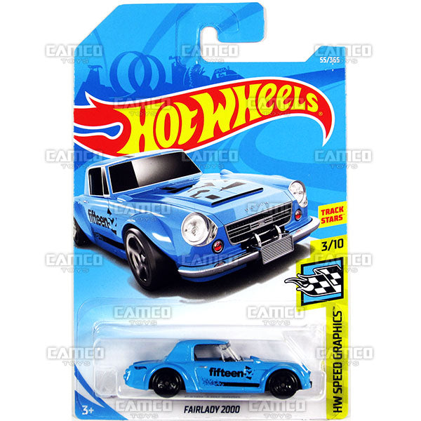 Fairlady 2000 #55 blue (HW Speed Graphics) - 2018 Hot Wheels Basic Mainline C Case Assortment C4982 by Mattel.