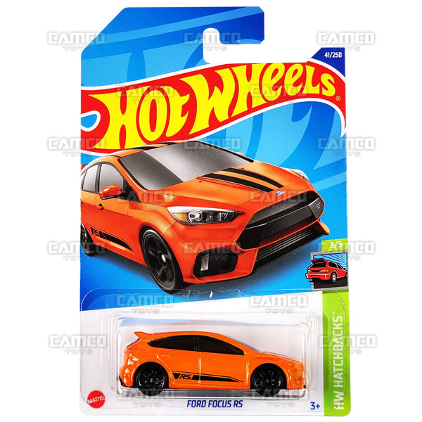 Ford Focus RS #41 orange - HW Hatchbacks - 2022 Hot Wheels Basic Mainline 1:64 Diecast Case Assortment C4982 by Mattel.