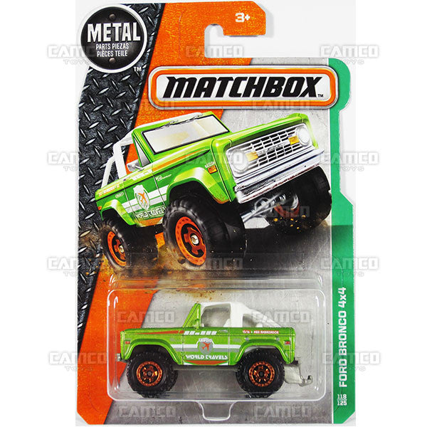 Ford Bronco 4x4 #118 green - from 2016 Matchbox Basic Case Assortment 30782 by Mattel.
