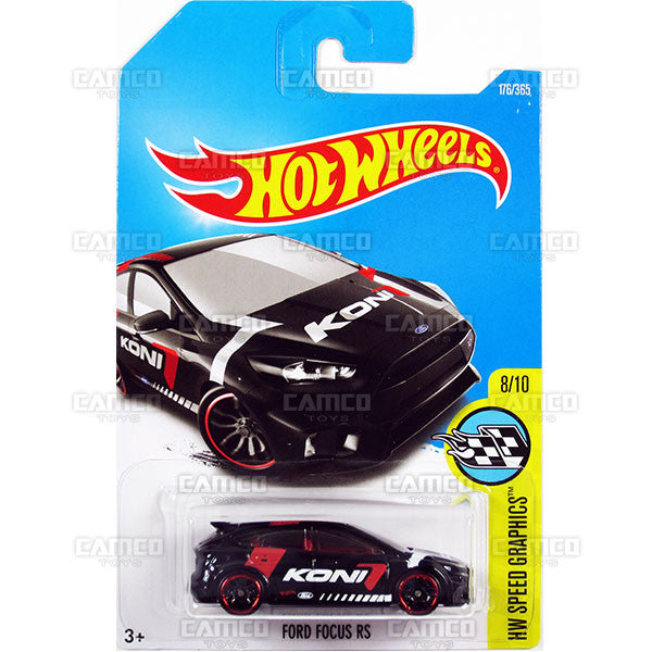 Ford Focus RS #176 black (HW Speed Graphics) - 2017 Hot Wheels basic mainline H case Worldwide assortment C4982 by Mattel