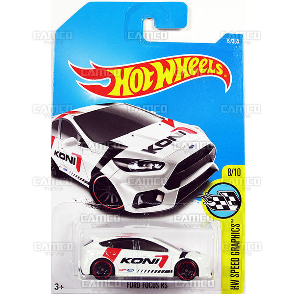 Ford Focus RS #79 white KONI (HW Speed Graphics) - from 2017 Hot Wheels basic mainline D case Worldwide assortment C4982 by Mattel.