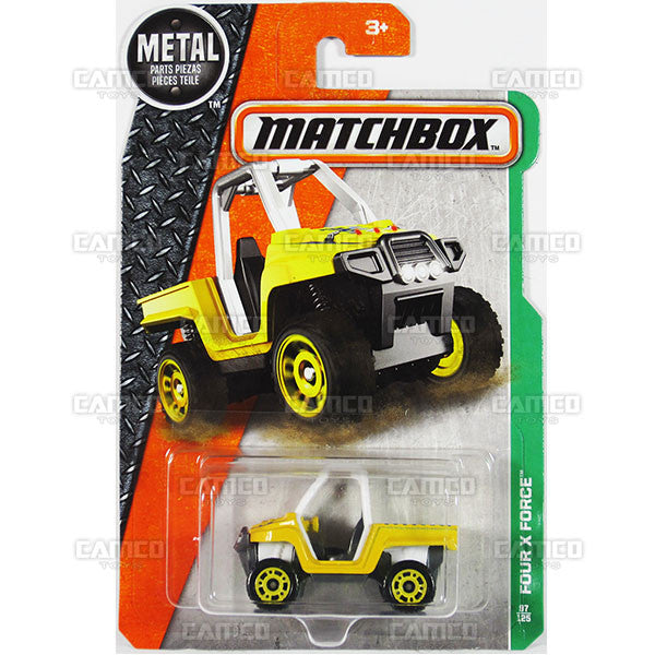 Four x Force #97 yellow - from 2016 Matchbox Basic Case Assortment 30782 by Mattel.