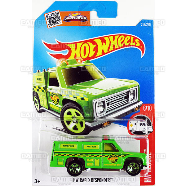 HW Rapid Responder #216 Green - 2016 Hot Wheels Mainline C Case WorldWide Assortment C4982