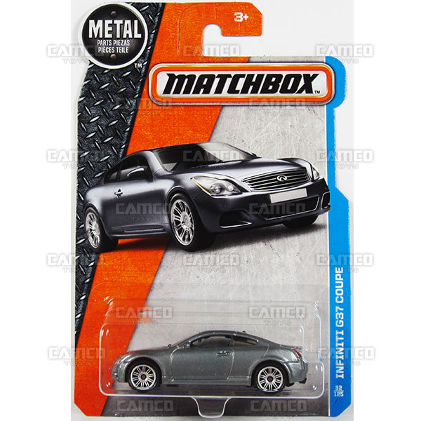 Infiniti G37 Coupe #32 grey - from 2016 Matchbox Basic Case Assortment 30782 by Mattel.