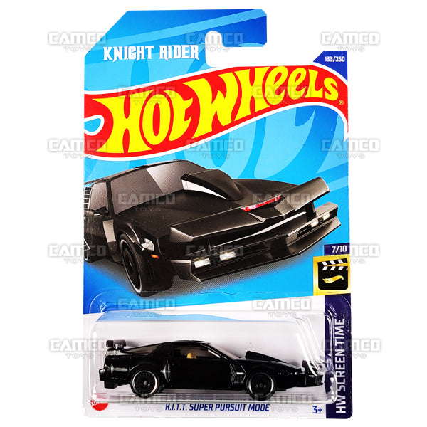 K.I.T.T. Super Pursuit Mode #133 black - Knight Rider - HW Screen Time - 2022 Hot Wheels Basic Mainline 1:64 Diecast Case Assortment C4982 by Mattel.