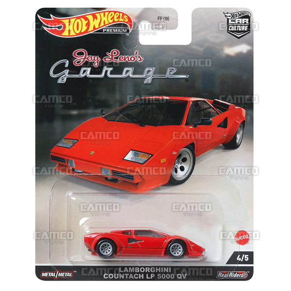 Lamborghini Countach LP 5000 QV #4 red - 2022 Hot Wheels Premium Car Culture Jay Leno's Garage Case N Assortment FPY86-957N by Mattel.