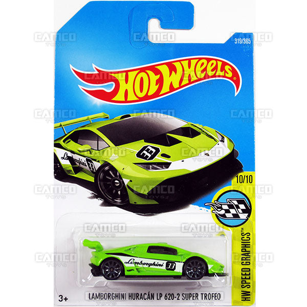Lamborghini Huracan LP 620-2 Super Trofeo #319 green (HW Speed Graphics) - 2017 Hot Wheels Basic Mainline P Case assortment C4982  by Mattel.