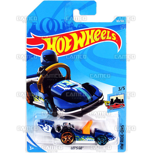 Let&#39;s Go #183 blue - 2018 Hot Wheels Basic Mainline H Case Assortment C4982 by Mattel.