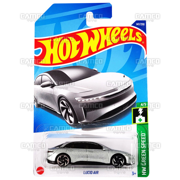 Lucid Air #147 silver - HW Green Speed - 2022 Hot Wheels Basic Mainline 1:64 Case Assortment C4982 by Mattel.