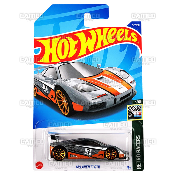 McLaren F1 GTR #57 silver - Retro Racers - 2022 Hot Wheels Basic Mainline 1:64 Diecast Case Assortment C4982 by Mattel