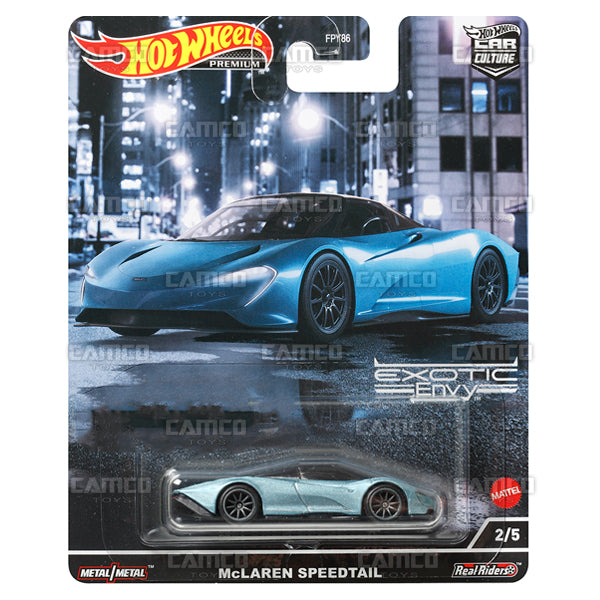 McLaren Speedtail #2 blue - 2022 Hot Wheels Premium Car Culture Exotic Envy Case M Assortment FPY86-957M by Mattel.