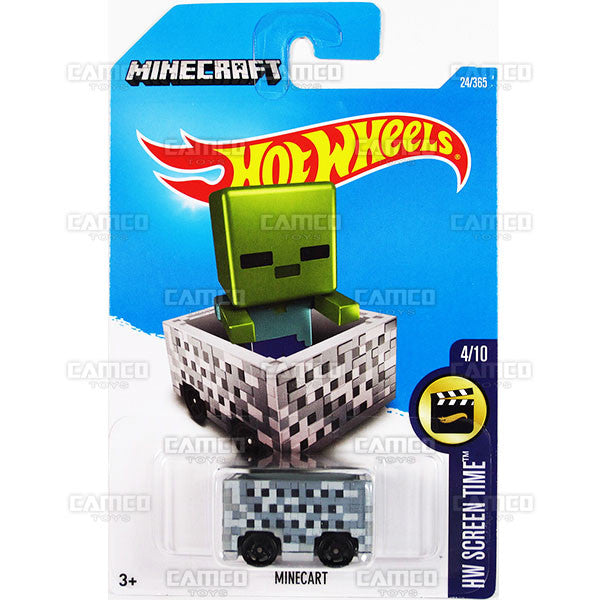 Minecart #24 Minecraft (HW Screen Time) - from 2017 Hot Wheels basic mainline C case Worldwide assortment C4982 by Mattel.