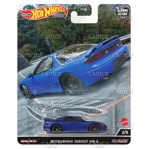 Mitsubishi 3000GT VR-4 #2 blue - 2022 Hot Wheels Premium Car Culture Mountain Drifters Case L Assortment FPY86-957L by Mattel.