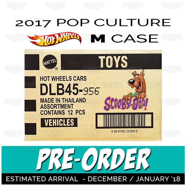 (PRE-ORDER) Factory Sealed SCOOBY DOO case of 12 - 2017 Hot Wheels Pop Culture M case assortment DLB45-956M by Mattel.