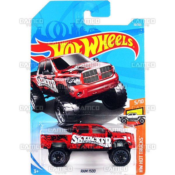 RAM 1500 #10 red Skyjacker (HW Hot Trucks) - 2018 Hot Wheels Basic Mainline A Case Assortment C4982 by Mattel.