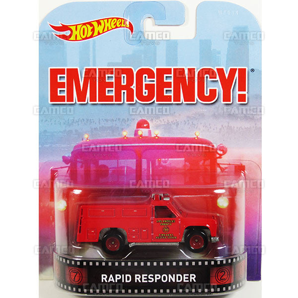 RAPID RESPONDER (Emergency) - 2015 Hot Wheels Retro Entertainment G Case BDT77-996G by Mattel