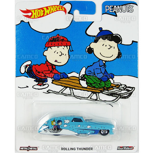 ROLLING THUNDER (Snoopy&#39;s Christmas) - from 2016 Hot Wheels Pop Culture E Case (PEANUTS) Assortment DLB45-956E by Mattel.